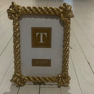 Two's Company Shiny Gold Rope Frame
